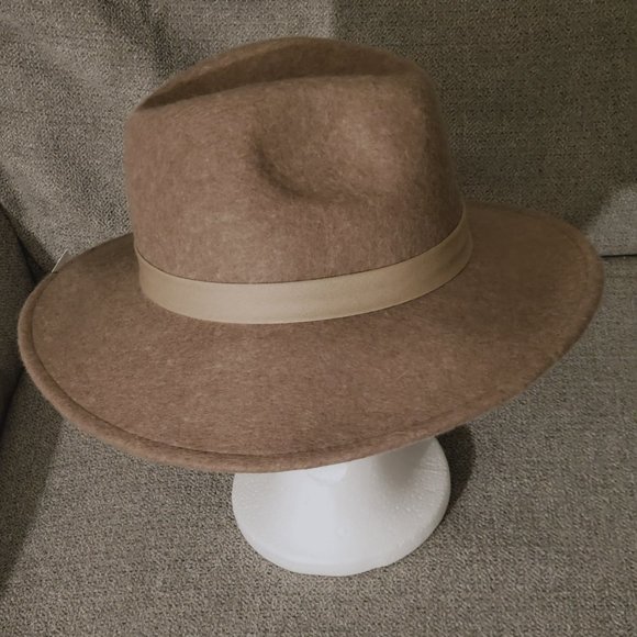 Zara Wide-Brim Felt Fedora in Caramel Caramelo Hat – Free Bee Shop main image 2